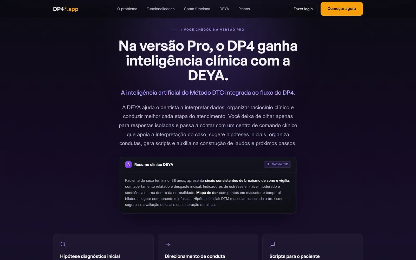 O site do DP4, tela 6 de 9, site feito pela Venera Digital para DP4